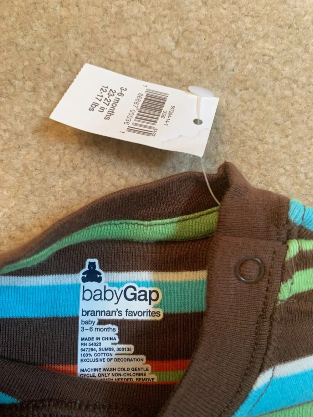 Baby Gap Striped Bodysuit Shorts Set 3-6 mo NWT Teddy Bear